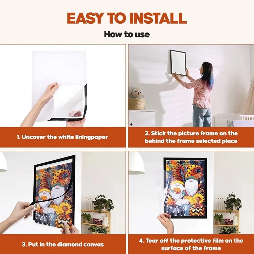 Magnetic Diamond Painting Canvas Frames 12X16in with 6PCS Transparent Hook 2Pack - Picture 8 of 8